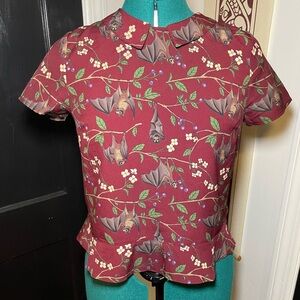 RARE Dangerfield Old World Bat Blouse in Burgundy
